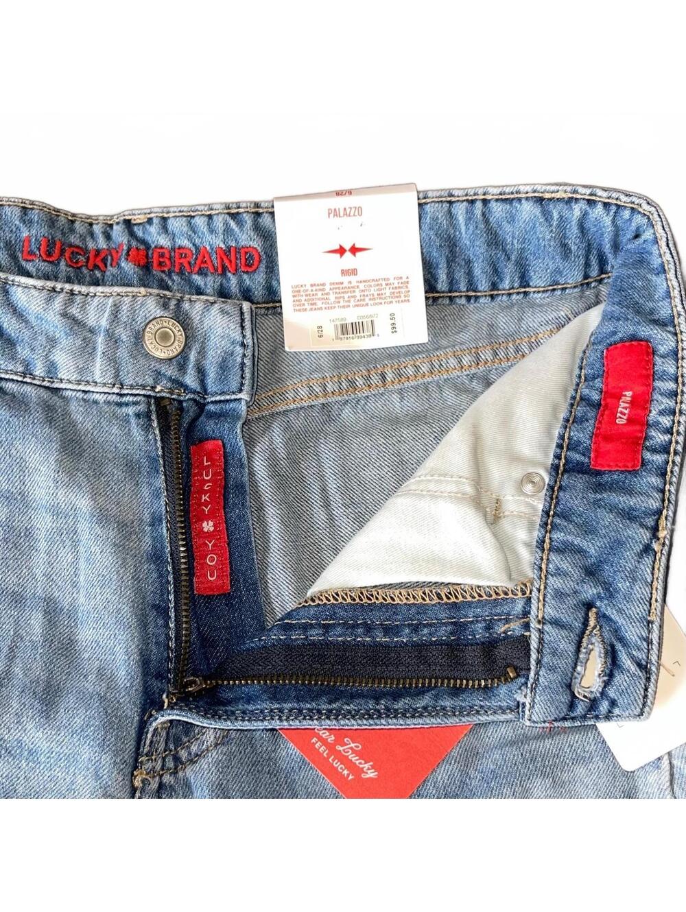 Lucky Brand Palazzo jeans 28 light wash wide leg jeans NWT - Picture 6 of 11